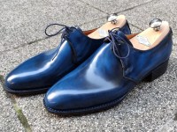 burnishable blue calf 2 eyelet derby handmade shoes by rozsnyai (3)